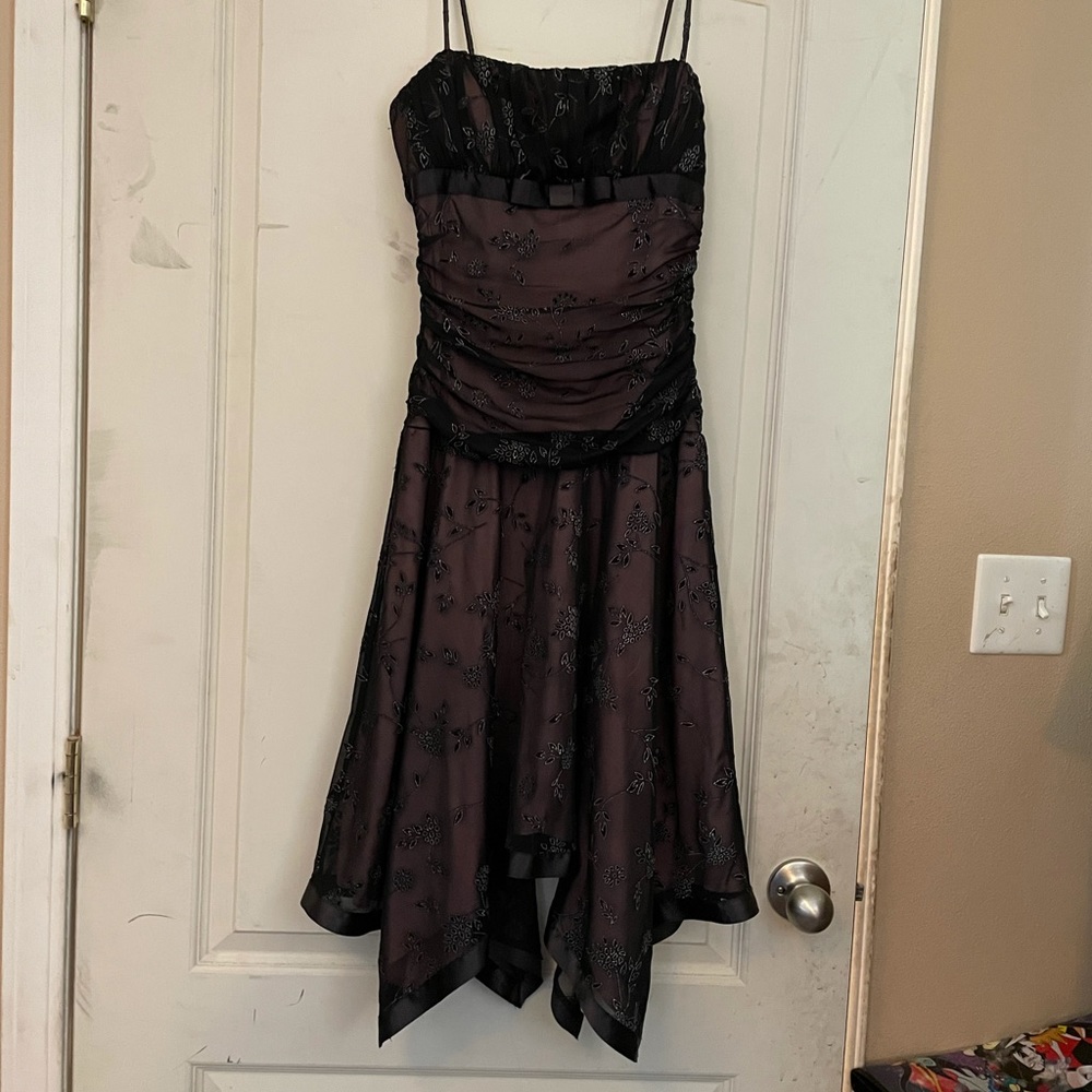 Black and pink dress.